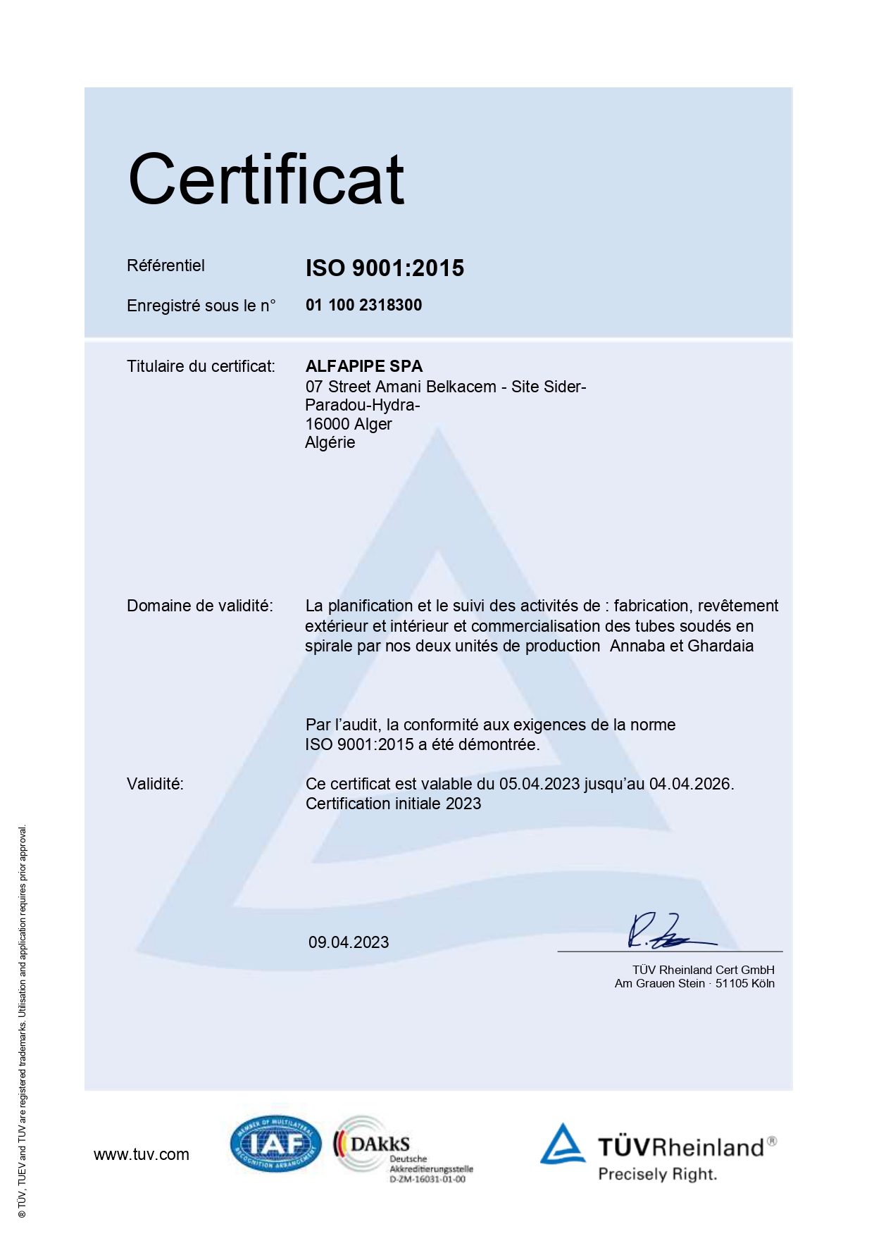 certificat image